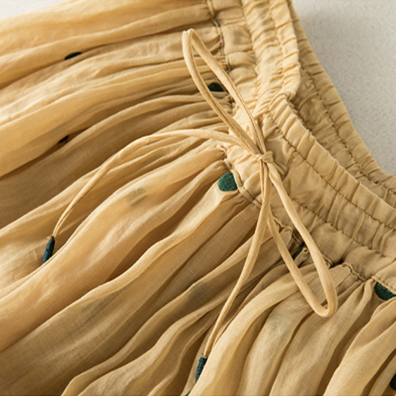 Falda plisada para mujer con estampado artístico de puntos vintage de Buddha Stones - image 26