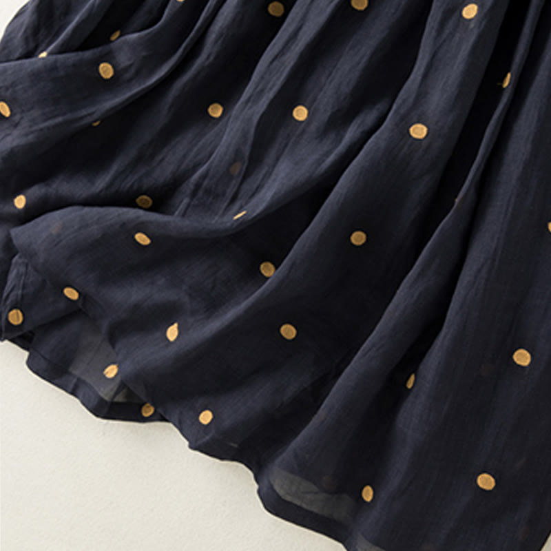 Falda plisada para mujer con estampado artístico de puntos vintage de Buddha Stones - image 20