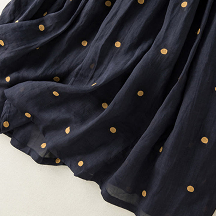 Falda plisada para mujer con estampado artístico de puntos vintage de Buddha Stones - image 20