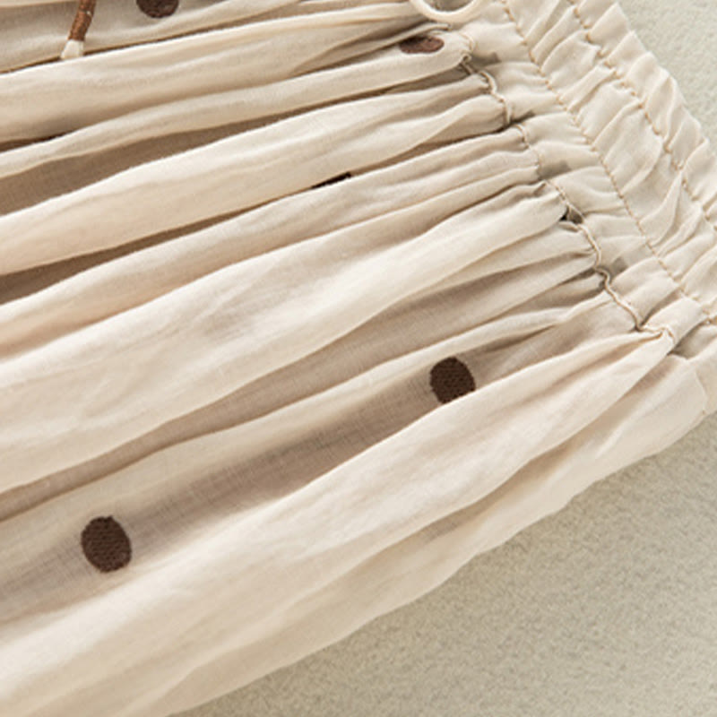 Falda plisada para mujer con estampado artístico de puntos vintage de Buddha Stones - image 5