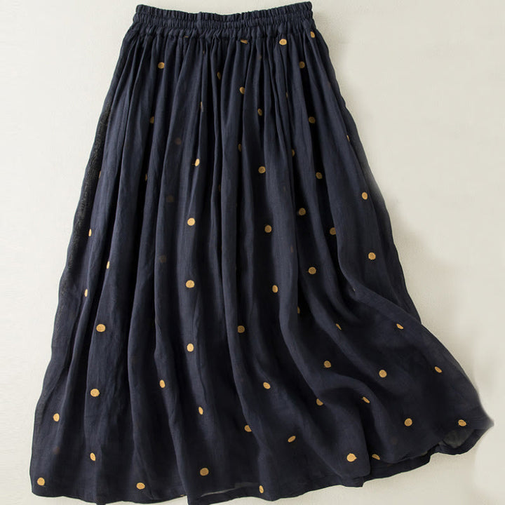 Falda plisada para mujer con estampado de puntos vintage artísticos y Buddha Stones - image 15