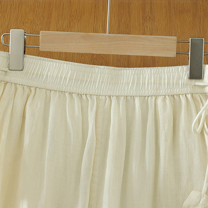 Pantalones anchos de poliéster para mujer, informales, lisos, con forro y cinta elástica, con bolsillos, de Buddha Stones - image 4