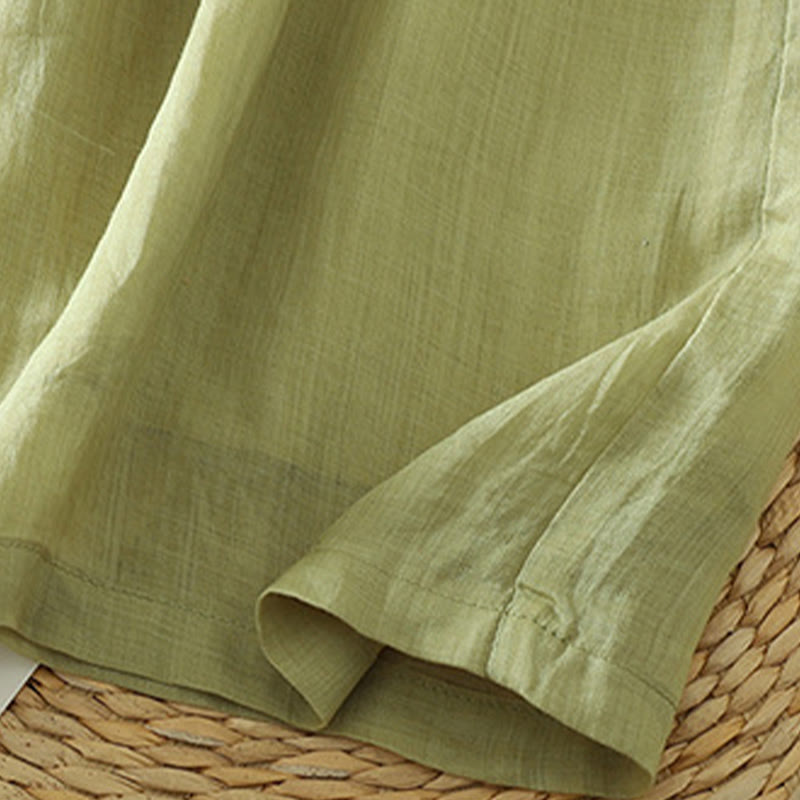 Pantalones anchos de poliéster para mujer, informales, lisos, con forro y cinta elástica, con bolsillos, de Buddha Stones - image 13