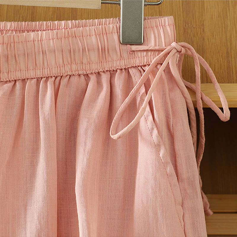 Pantalones anchos de poliéster para mujer, informales, lisos, con forro y cinta elástica, con bolsillos, de Buddha Stones - image 20