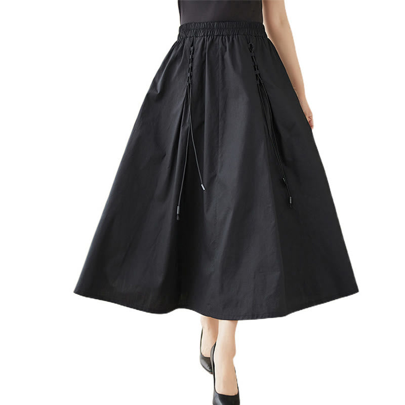 Falda plisada de algodón para mujer, informal, de verano, con Buddha Stones , de color puro - image 20