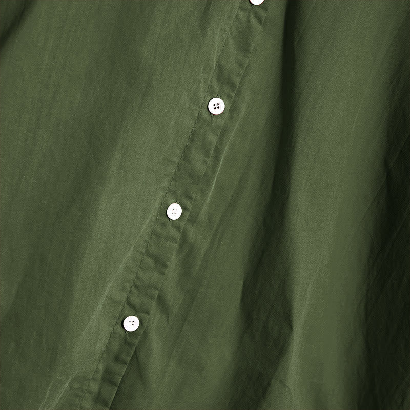 Camisa de lino y algodón de manga corta para mujer, informal, de verano, con cuello entallado y botones, estilo Buddha Stones - image 22