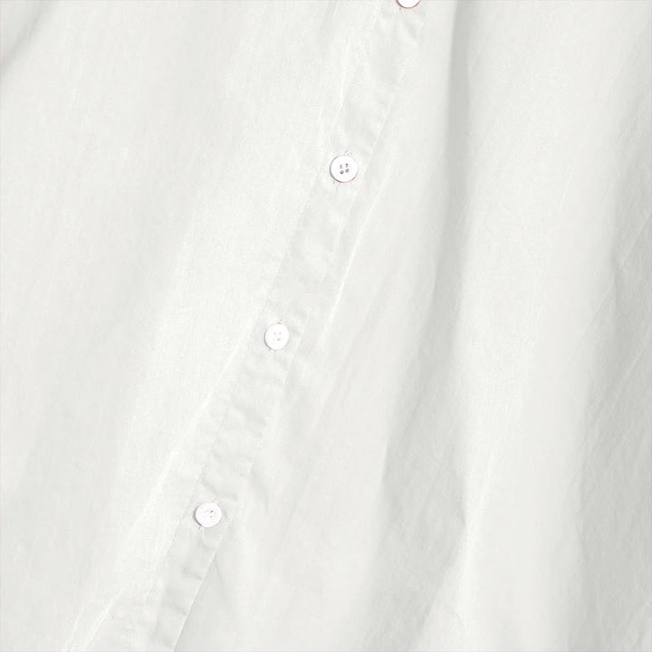 Camisa de lino y algodón de manga corta para mujer, informal, de verano, con cuello entallado y botones, estilo Buddha Stones - image 34