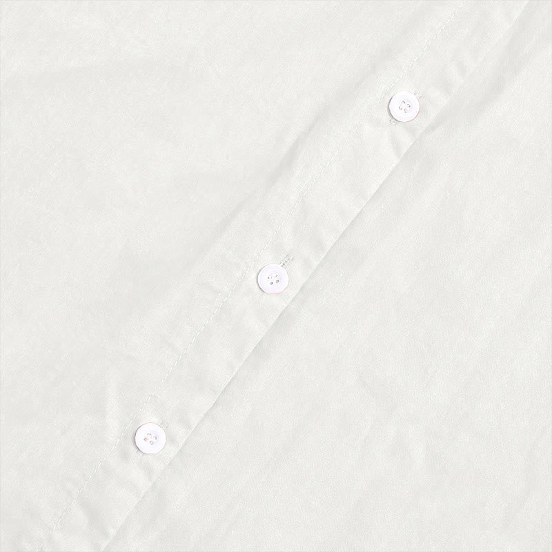 Camisa de lino y algodón de manga corta para mujer, informal, de verano, con cuello entallado y botones, estilo Buddha Stones - image 33