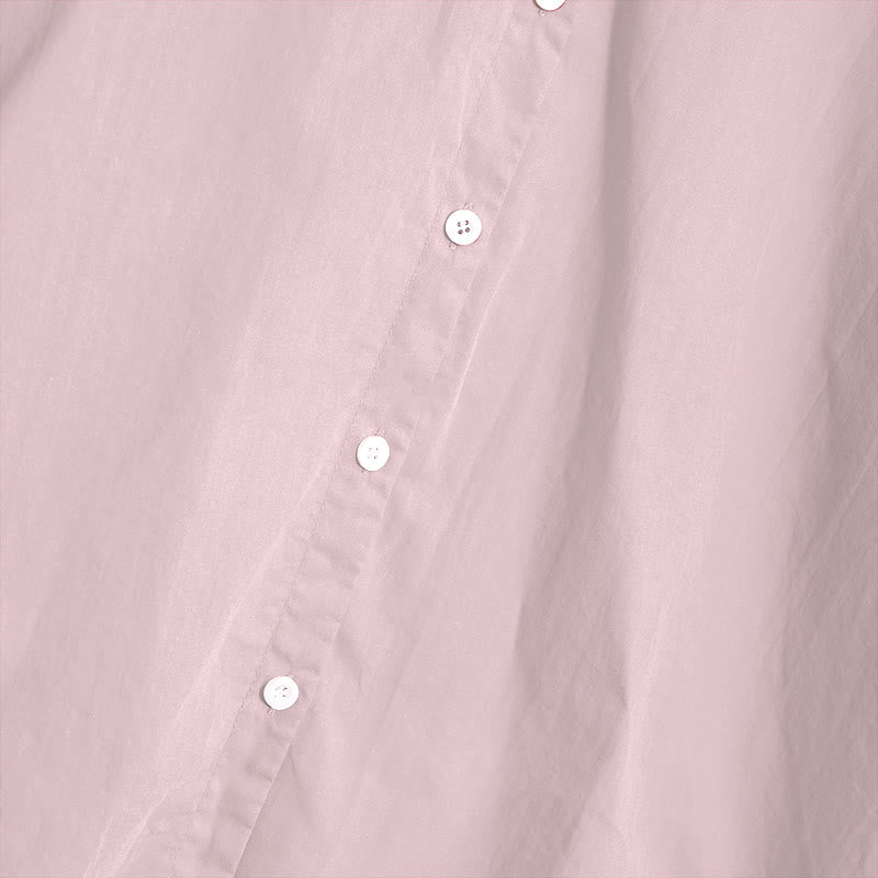 Camisa de lino y algodón de manga corta para mujer, informal, de verano, con cuello entallado y botones, estilo Buddha Stones - image 40