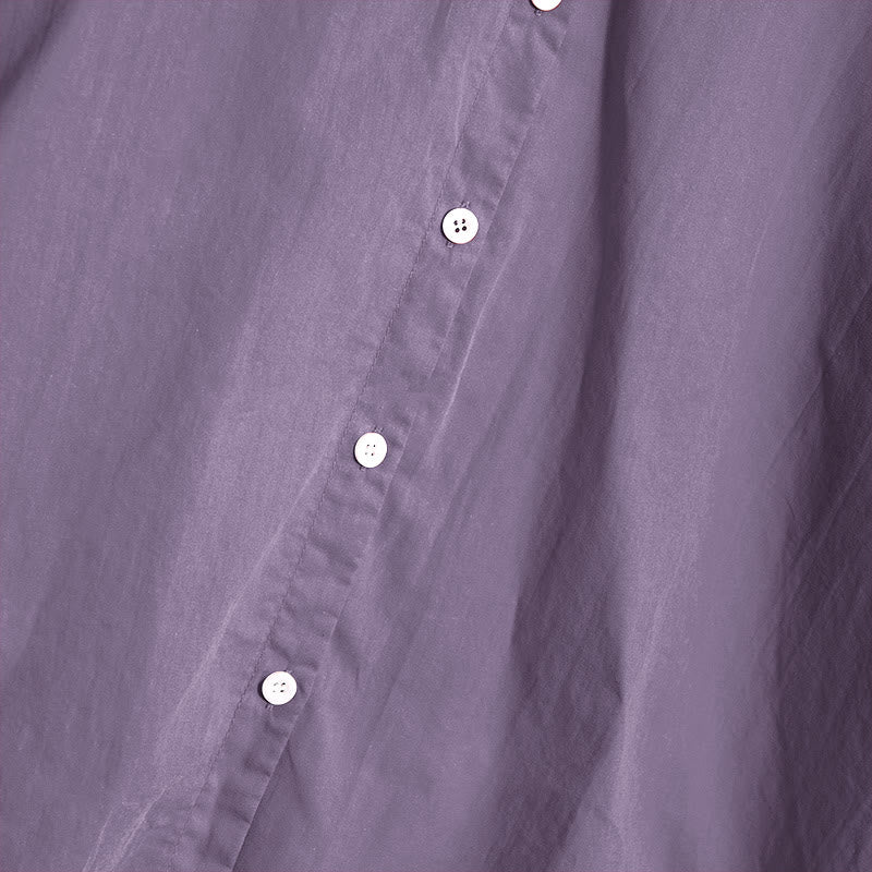 Camisa de lino y algodón de manga corta para mujer, informal, de verano, con cuello entallado y botones, estilo Buddha Stones - image 46