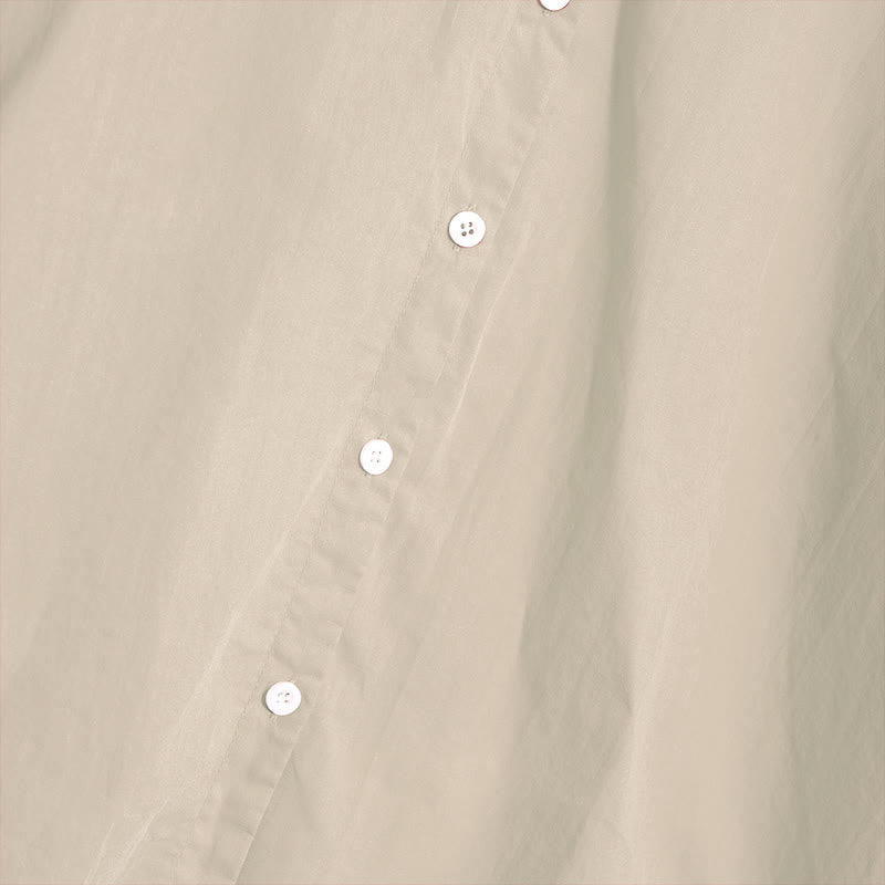 Camisa de lino y algodón de manga corta para mujer, informal, de verano, con cuello entallado y botones, estilo Buddha Stones - image 52