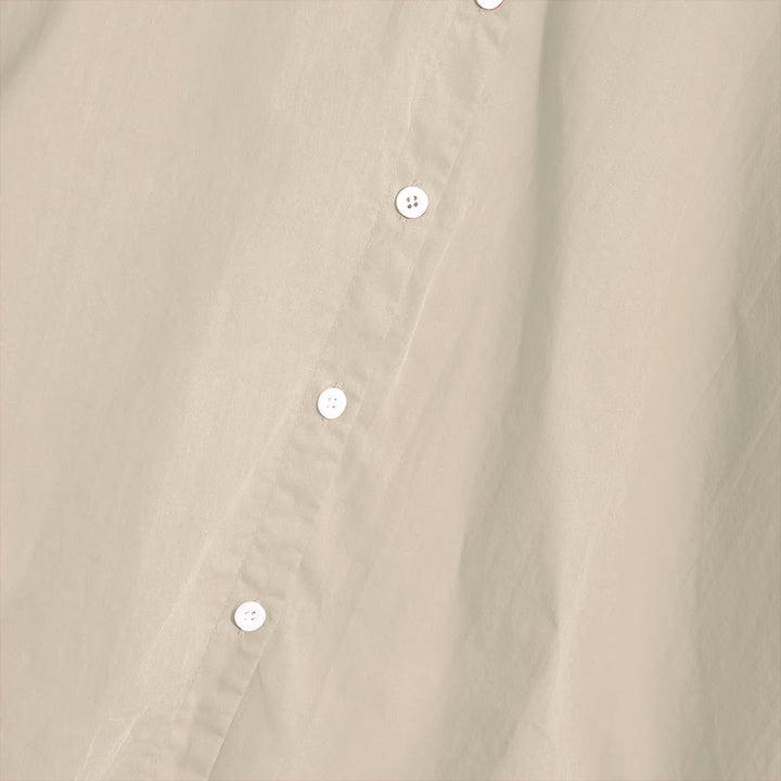 Camisa de lino y algodón de manga corta para mujer, informal, de verano, con cuello entallado y botones, estilo Buddha Stones - image 52