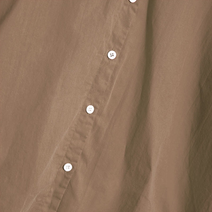 Camisa de lino y algodón de manga corta para mujer, informal, de verano, con cuello entallado y botones, estilo Buddha Stones - image 58