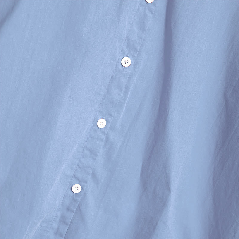 Camisa de lino y algodón de manga corta para mujer, informal, de verano, con cuello entallado y botones, estilo Buddha Stones - image 64