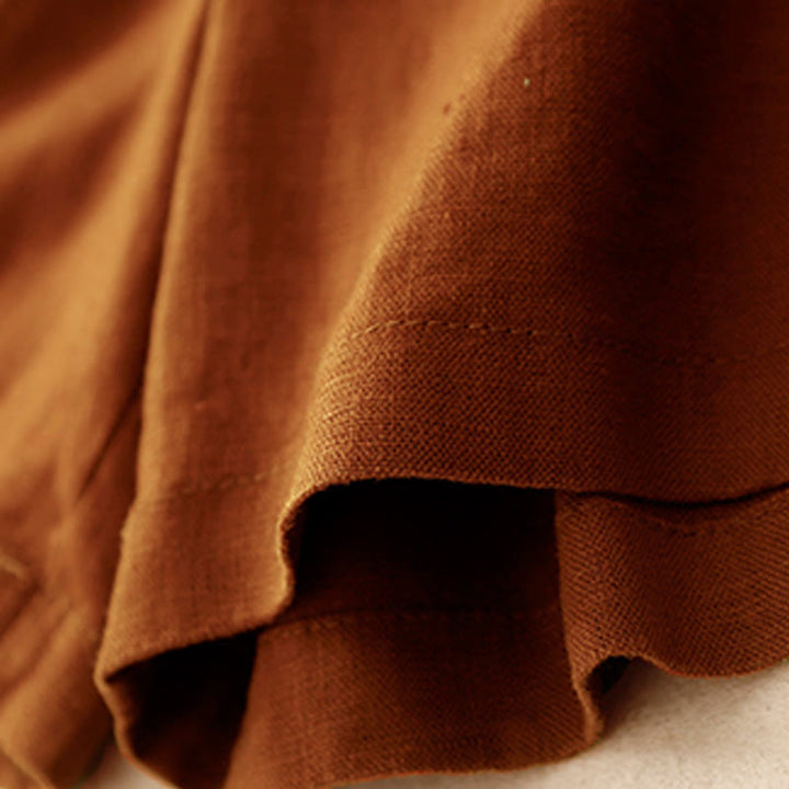 Pantalones cortos de verano para mujer, informales, plisados, lisos, de algodón y lino, con bolsillos, de Buddha Stones