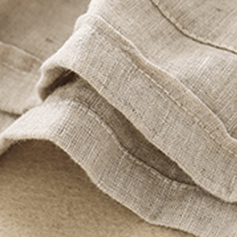 Pantalones cortos rectos elásticos de algodón y lino para mujer, informales, de verano, con bolsillos, de Buddha Stones
