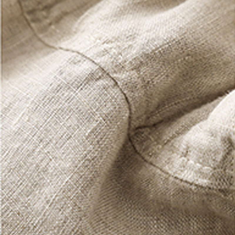 Pantalones cortos rectos elásticos de algodón y lino para mujer, informales, de verano, con bolsillos, de Buddha Stones - image 16