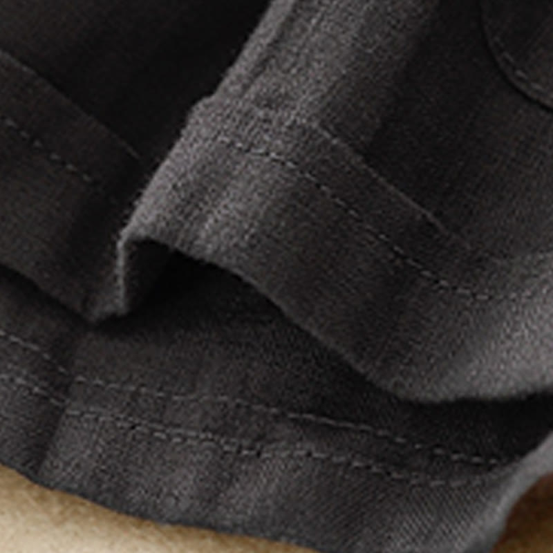 Pantalones cortos rectos elásticos de algodón y lino para mujer, informales, de verano, con bolsillos, de Buddha Stones