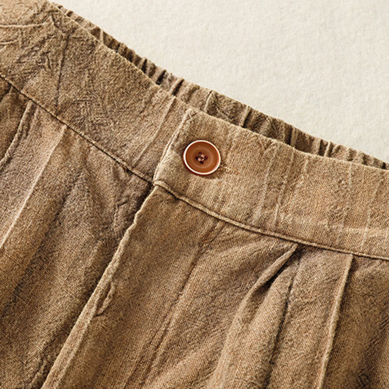 Pantalones cortos casuales de verano con estampado tie-dye de algodón liso para mujer con bolsillos de Buddha Stones