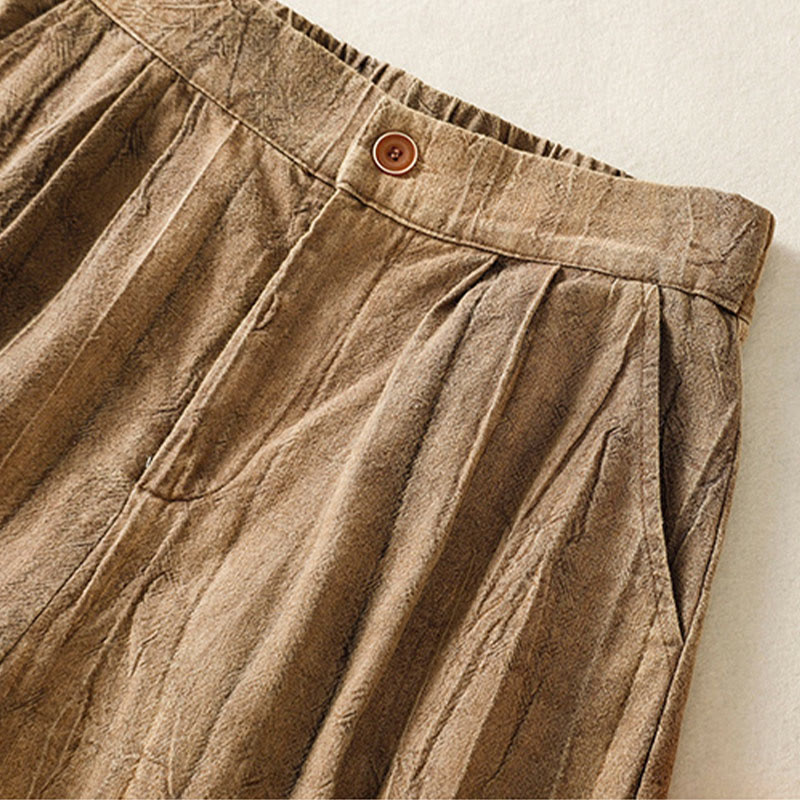 Pantalones cortos casuales de verano con estampado tie-dye de algodón liso para mujer con bolsillos de Buddha Stones - image 4