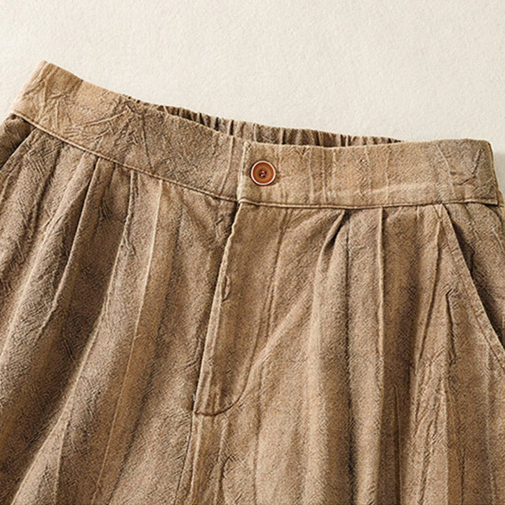 Pantalones cortos casuales de verano con estampado tie-dye de algodón liso para mujer con bolsillos de Buddha Stones