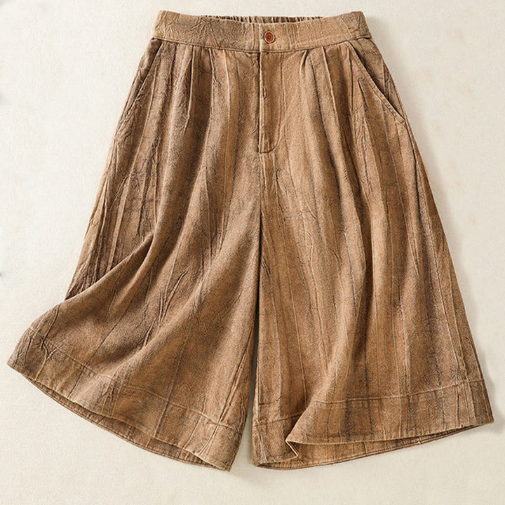 Pantalones cortos casuales de verano con estampado tie-dye de algodón liso para mujer con bolsillos de Buddha Stones