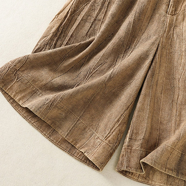 Pantalones cortos casuales de verano con estampado tie-dye de algodón liso para mujer con bolsillos de Buddha Stones