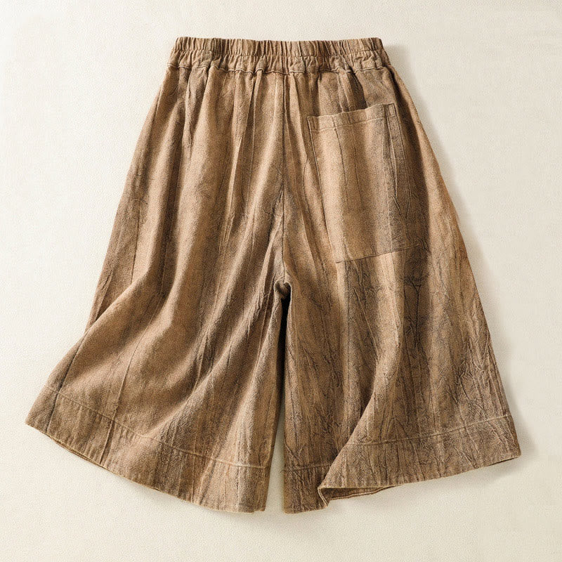 Pantalones cortos casuales de verano con estampado tie-dye de algodón liso para mujer con bolsillos de Buddha Stones - image 1