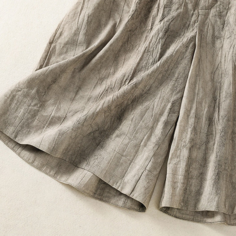 Pantalones cortos casuales de verano con estampado tie-dye de algodón liso para mujer con bolsillos de Buddha Stones