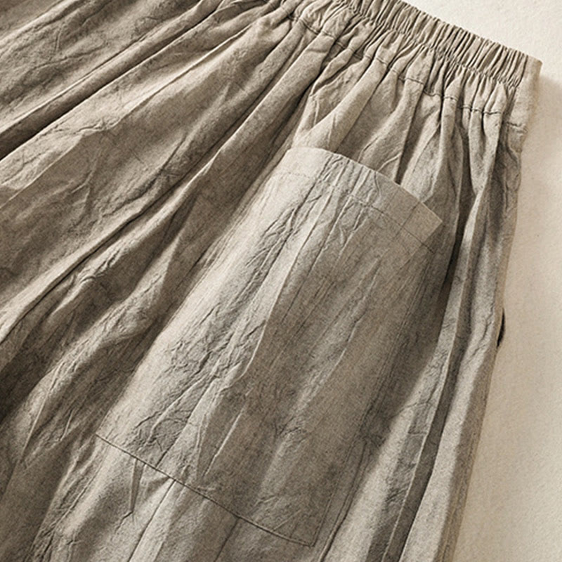 Pantalones cortos casuales de verano con estampado tie-dye de algodón liso para mujer con bolsillos de Buddha Stones