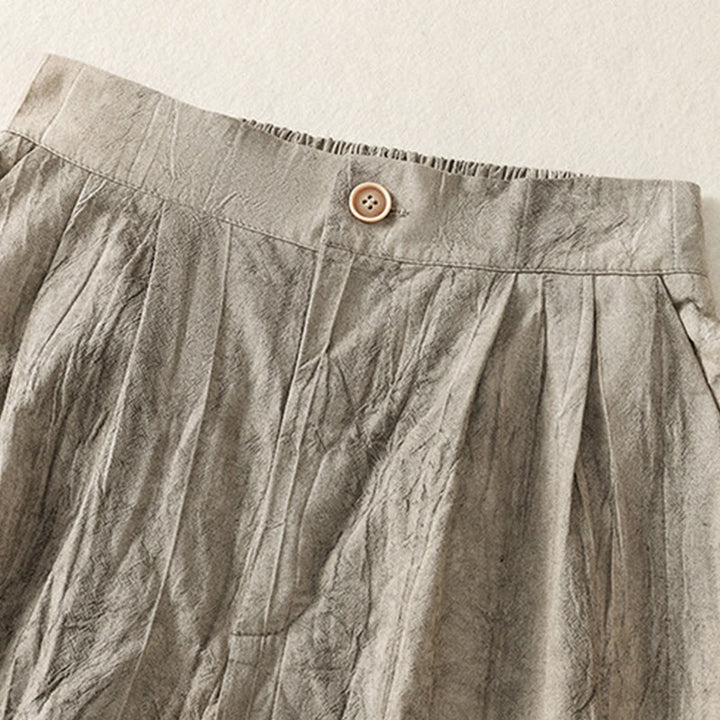 Pantalones cortos casuales de verano con estampado tie-dye de algodón liso para mujer con bolsillos de Buddha Stones - image 16