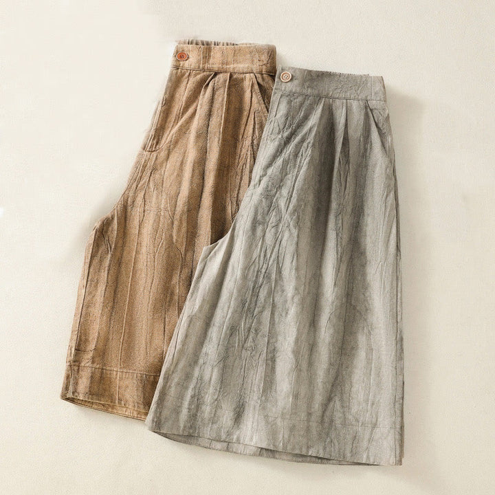 Pantalones cortos casuales de verano con estampado tie-dye de algodón liso para mujer con bolsillos de Buddha Stones