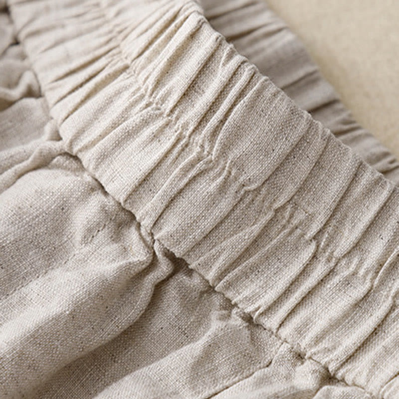 Pantalones cortos de algodón lisos con botones y bolsillos para mujer, estilo casual de verano, con Buddha Stones