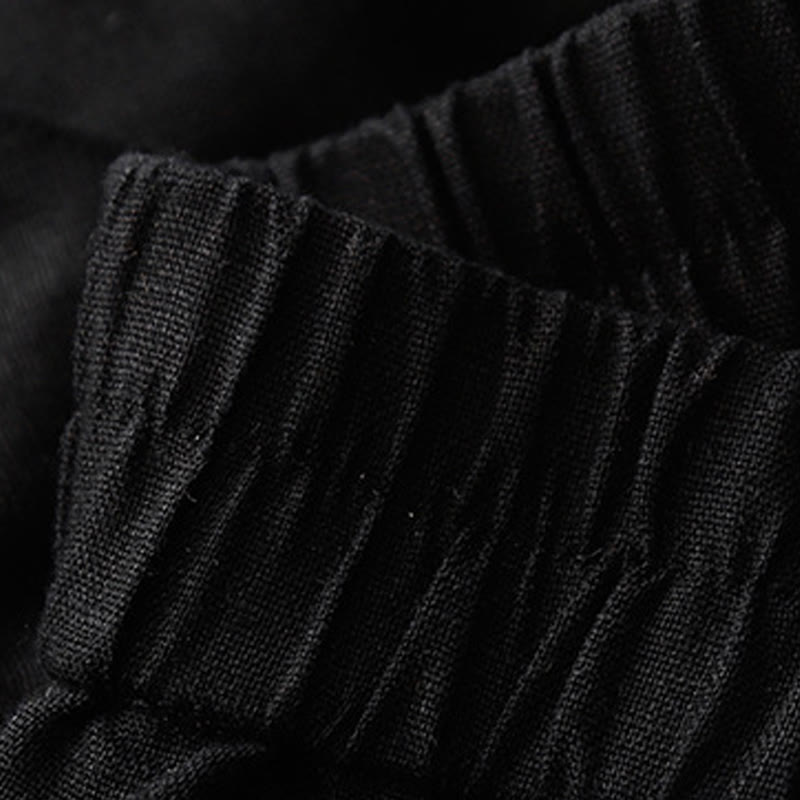 Pantalones cortos de algodón lisos con botones y bolsillos para mujer, estilo casual de verano, con Buddha Stones