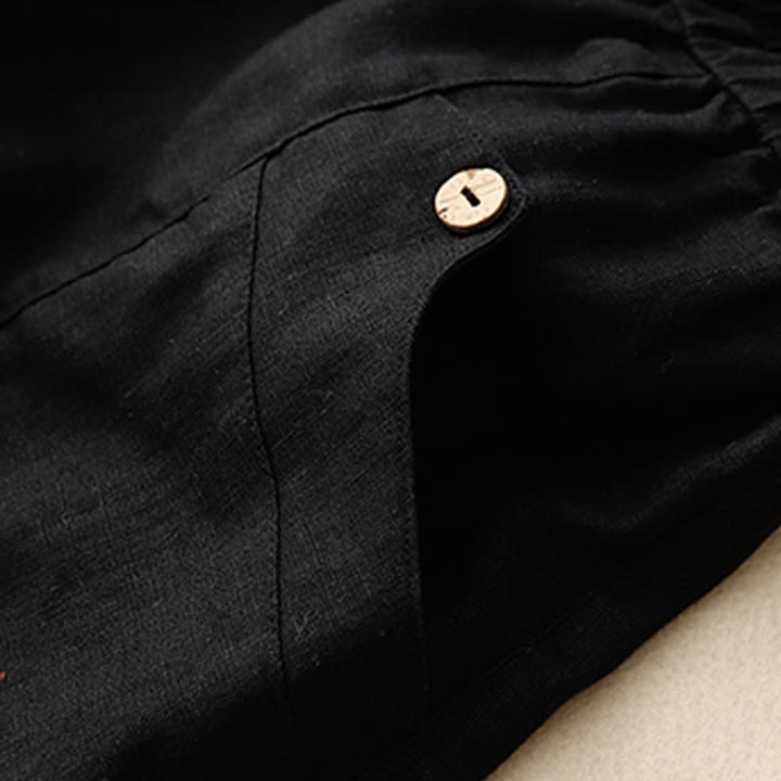 Pantalones cortos de algodón lisos con botones y bolsillos para mujer, estilo casual de verano, con Buddha Stones - image 23