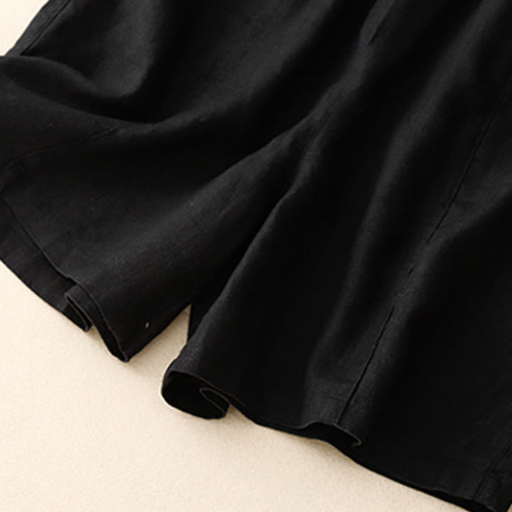 Pantalones cortos de algodón lisos con botones y bolsillos para mujer, estilo casual de verano, con Buddha Stones