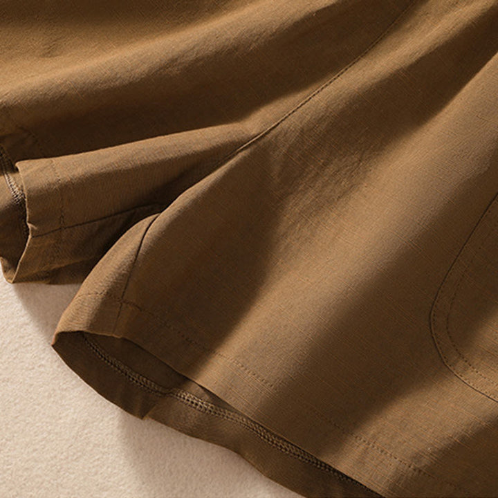 Pantalones cortos de poliéster con cintura elástica y bolsillos para mujer, informales, de verano, con Buddha Stones