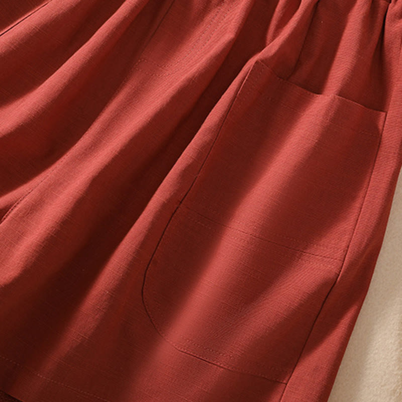 Pantalones cortos de poliéster con cintura elástica y bolsillos para mujer, informales, de verano, con Buddha Stones - image 21