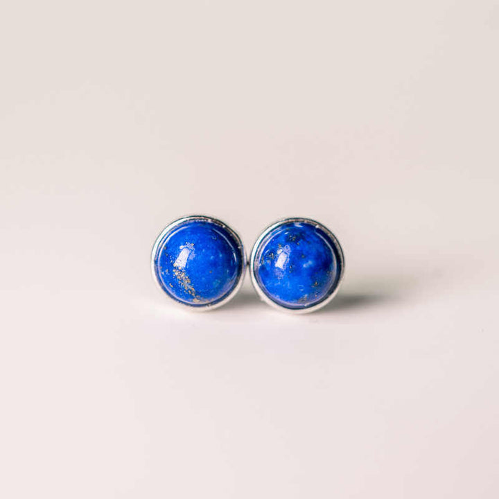Pendientes vintage de lazurita y plata de ley 925 con Buddha Stones