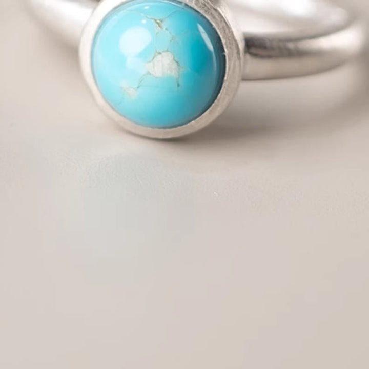 Anillo ajustable de plata de ley 925 con lapislázuli, turquesa y lazurita de Buddha Stones - image 10
