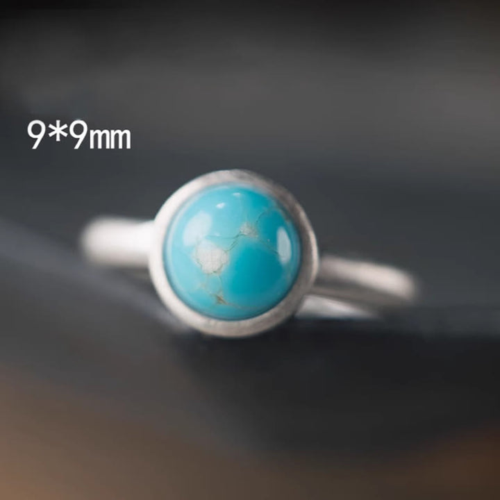 Anillo de equilibrio ajustable con turquesa y lazurita de plata de ley 925 natural de Buddha Stones