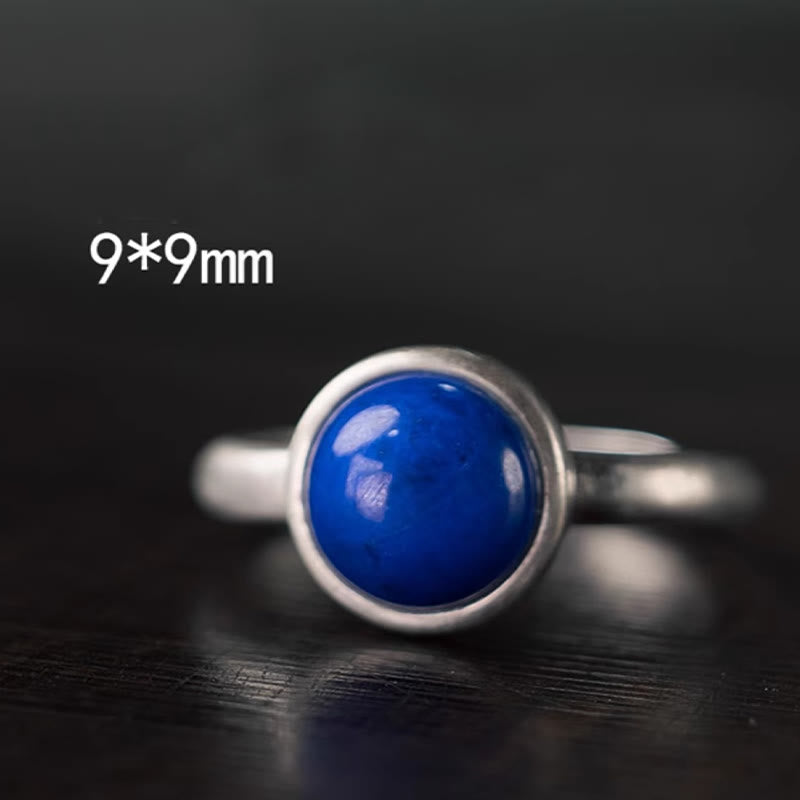 Anillo de equilibrio ajustable con turquesa y lazurita de plata de ley 925 natural de Buddha Stones