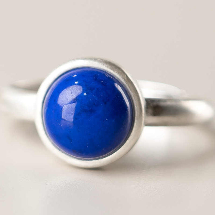 Anillo de equilibrio ajustable con turquesa y lazurita de plata de ley 925 natural de Buddha Stones