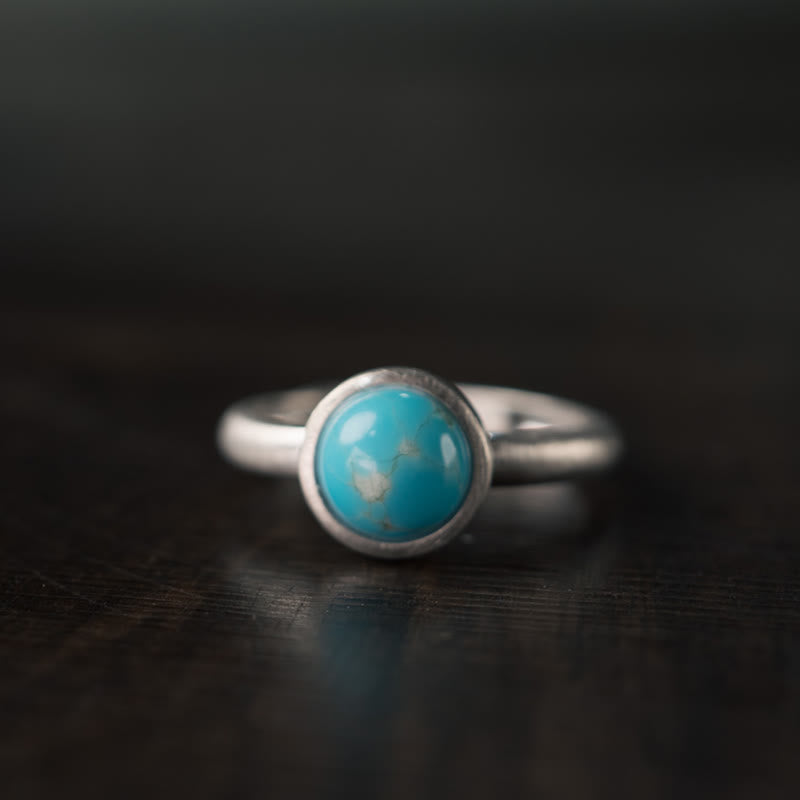 Anillo ajustable de plata de ley 925 con lapislázuli, turquesa y lazurita de Buddha Stones - Estilo B (aproximadamente 9*9 mm) - image 7
