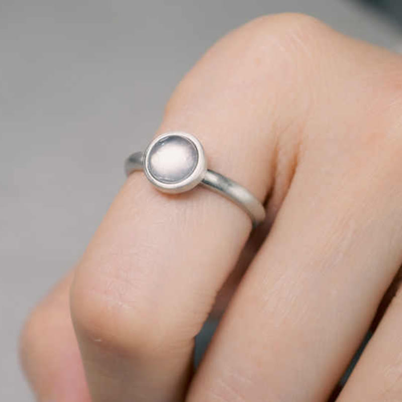 Anillo de Buddha Stones con cristales rosas naturales de plata de ley 925 y calidez ajustable - image 9