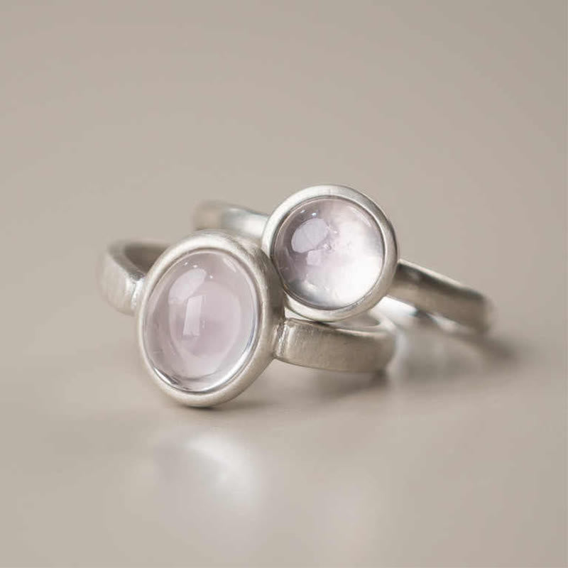 Anillo de Buddha Stones con cristales rosas naturales de plata de ley 925 y calidez ajustable - image 10