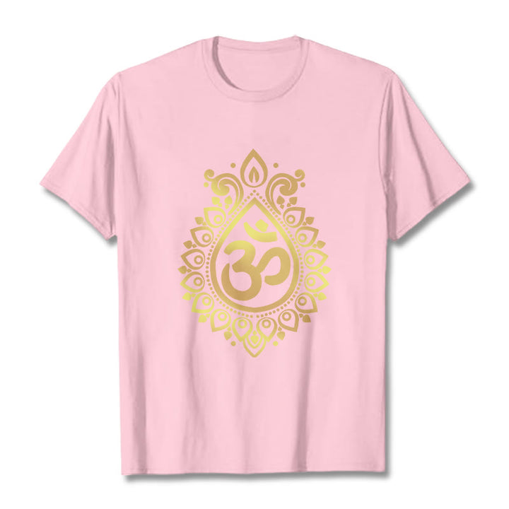 Camiseta con diseño OM de gotas de agua y Buddha Stones - rosa claro - 2XL - image 12