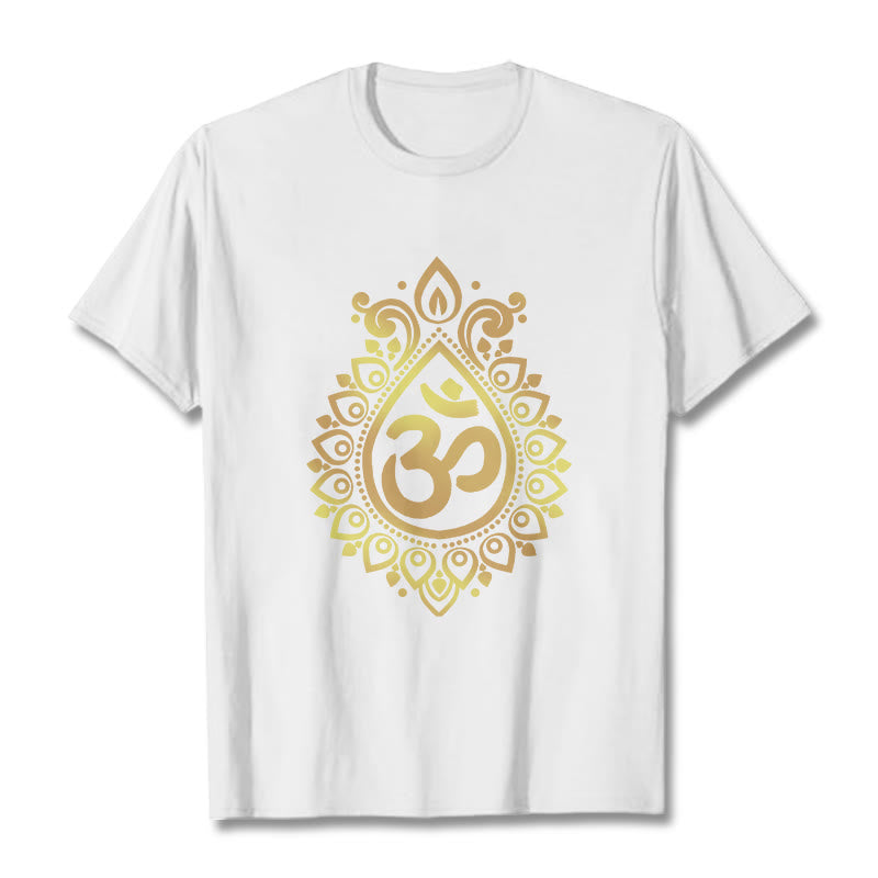 Camiseta con diseño OM de gotas de agua y Buddha Stones - Blanco - 2XL - image 5