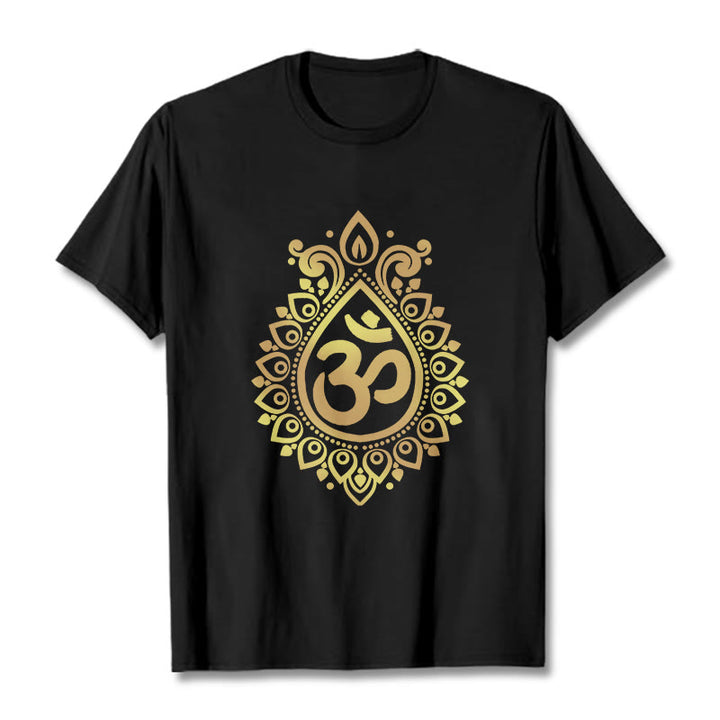 Camiseta con diseño OM de gotas de agua y Buddha Stones - Negro - 2XL - image 0