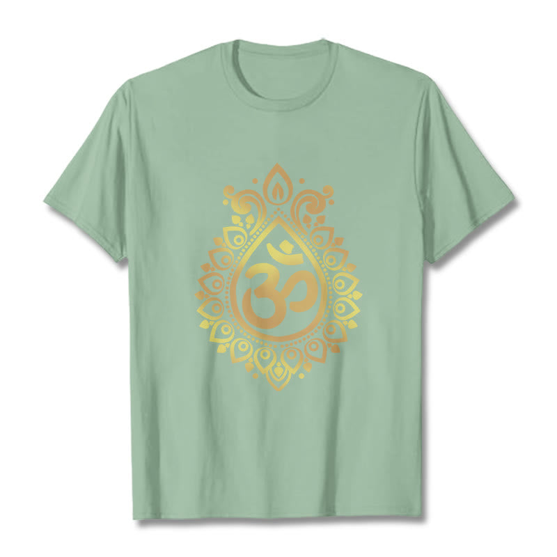 Camiseta con diseño OM de gotas de agua y Buddha Stones - Verde pálido - 2XL - image 14